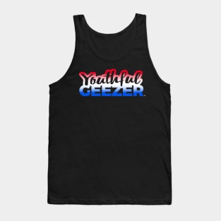 Youthful Geezer Brand Logo Red White Blue Logo Tank Top